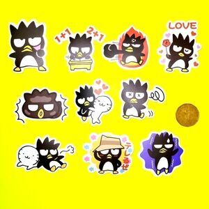 3/$20 Brand New 10x Sanrio Badtz Maru Waterproof Stickers #4